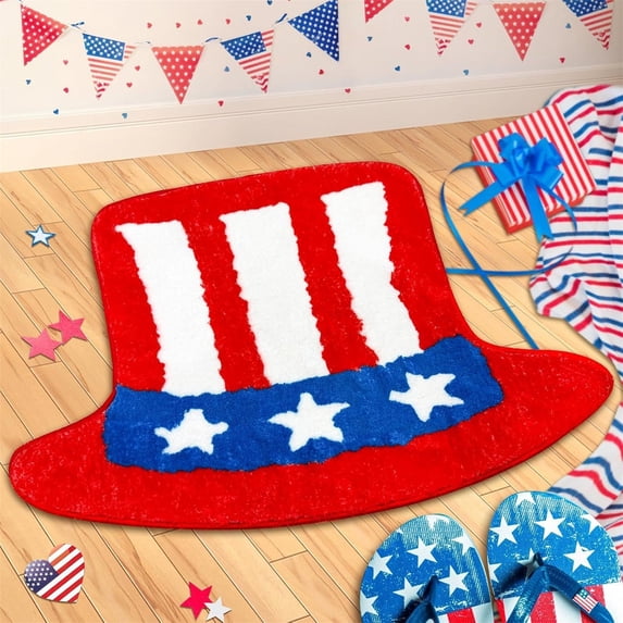 Nkmbld Independence Day Door Mat, Soft Absorbent Tufted 250th Anniversary Rug Non Slip Washable, Patriotic Decorative Carpet for Outdoor Indoor