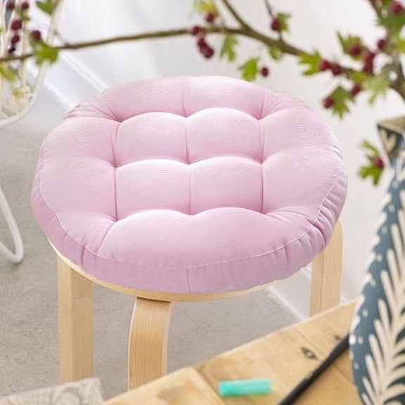 Nkmbld Indoor Chair Cushions for Dining Chairs, Solid Color Chair Pads Thickened Soft Corduroy Filled Seat Cushion for Couch, Sofa and Patio Furniture, Pink