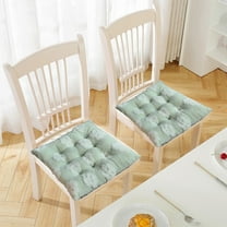 Nkmbld Indoor Chair Cushions for Dining Chairs, Thickened Velvet Seat Cushion Square Tatami Mat, High Density Foam Comfortable Chair Pad for Office, Green