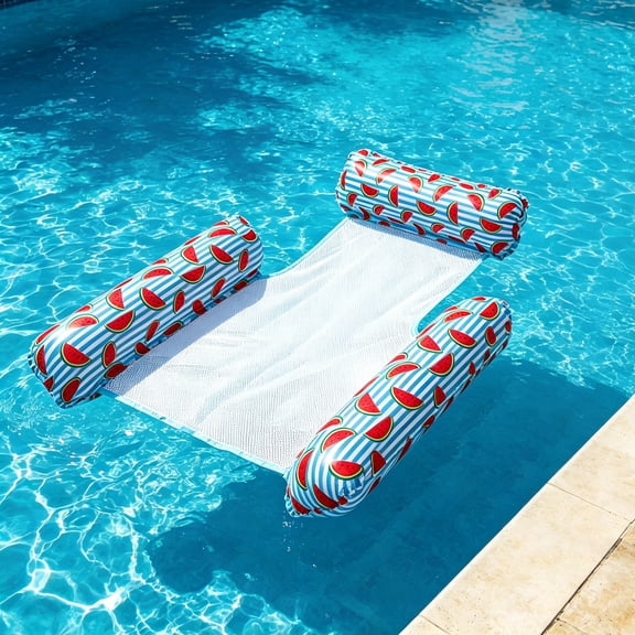 Nkmbld Inflatable Pool Floats Adult, Extra Large Pool Rafts Chairs with Headrest, Hammock Noodles Lounger for Swimming Pool Tanning, Pool Party