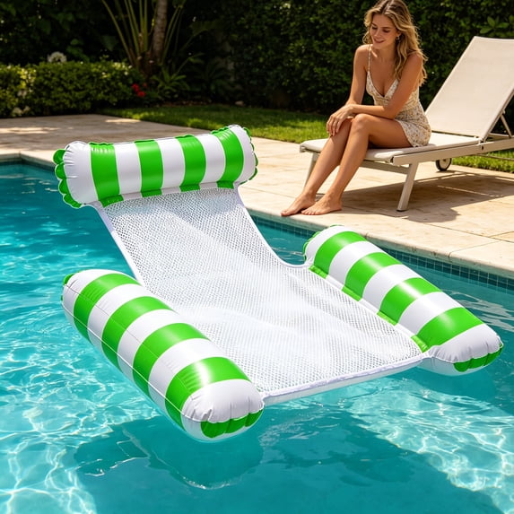 Nkmbld Inflatable Pool Floats Lounger for Adults, Thickened Pool Rafts Chairs with Mesh Seat, Hammock Noodles Lounger for Summer Water Party Lake Beach