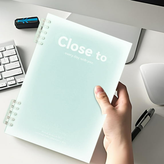 Nkmbld Journal Notebooks A5 Horizontal Thickened Coil Notebook Excerpt Colorful Plastic Cover Notebook Quality Writing Paper for Work, Travel and Notes, Green