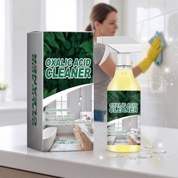Nkmbld Kitchen Cleaner Oxalic Cleaner Multi-Purpose Household Stain Remover for Tile Porcelain Bathroom and Kitchen Powerful Deep Cleaning Solution 100ML