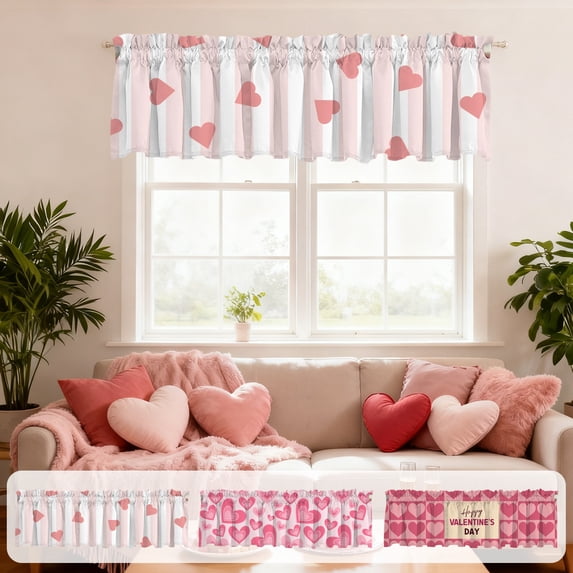 Nkmbld Kitchen Curtain Valances, Colorful Printed Blackouts Curtains, Farmhouse Country Rustic Kitchen Valances for Bedroom Living Room Bathroom