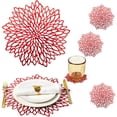 thumbnail image 1 of Nkmbld Kitchen Table Mats Hibiscuss Flower Hollow Placemat Heat Resistant Washable Table Mats for Kitchen Dining Party Wedding Holiday Decorations, 1 of 8