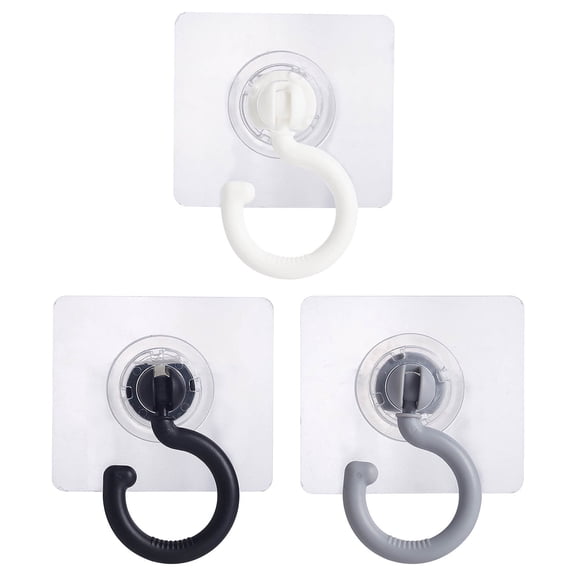 Nkmbld Large Adhesive Hooks for Hanging Heavy Duty, 360° Rotary Adhesive Hooks for Hanging Duty Wall Hooks Wall Hangers for Bathroom Kitchen, White