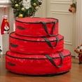 thumbnail image 1 of Nkmbld Large-Capacity Christmas Wreath Storage Bag - Water Proof Garland Container with Zippers Wide Opening - Tear Resistant Fabric, Red, 1 of 7