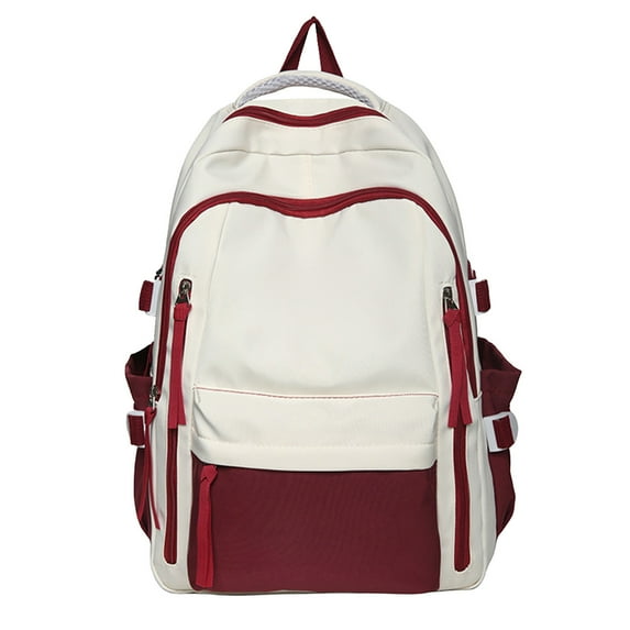 Nkmbld Large Capacity Computer Backpacks Canvas Breathable Schoolbag College High Large Capacity Backpack Shoulder Bag Air Cushion Backpack, Red