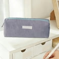 thumbnail image 1 of Nkmbld Large Capacity Pencil Case Portable Corduroy Pencil Pouch with Zipper, Cute Wide Opening Pencil Bag for Boys Girls, Gray, 1 of 8