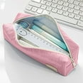 thumbnail image 1 of Nkmbld Large Capacity Pencil Case Portable Corduroy Pencil Pouch with Zipper, Cute Wide Opening Pencil Bag for Boys Girls, Pink, 1 of 8