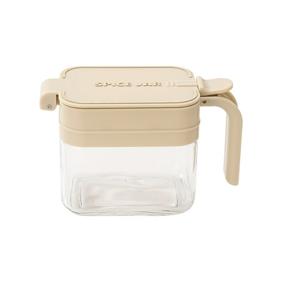 Nkmbld Large Capacity Spice Storage Containers Kitchen Transparent Seasoning Jar Sealed Proof Quantitative Condiment Jar for Keeping Sugar,Salt,Pepper Powder, White