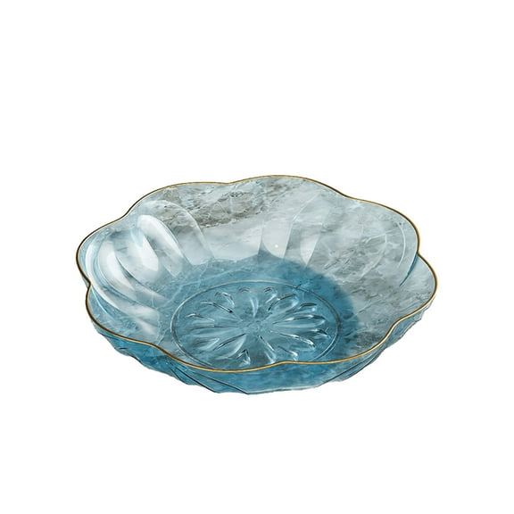 Nkmbld Large Capacity Vegetable Fruit Plates Exquisite Dinner Dishes Plates Salad Dessert Dinner Dish Upscale Snack Plates Household Art Tableware, Blue