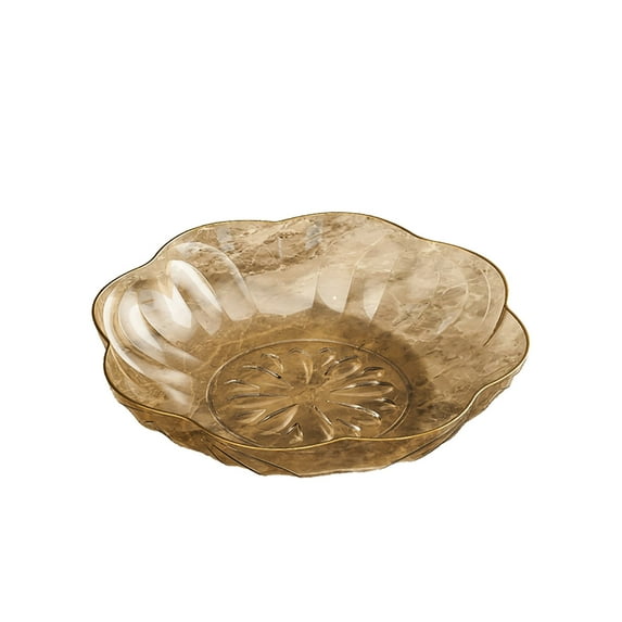 Nkmbld Large Capacity Vegetable Fruit Plates Exquisite Dinner Dishes Plates Salad Dessert Dinner Dish Upscale Snack Plates Household Art Tableware, Gold