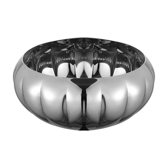 Nkmbld Large Ramen Bowl Pumpkin Bowl Stainless Steel Serving Bowl for Cereal, Salad, Pasta, Soup, Dessert, Serving etc, Silver