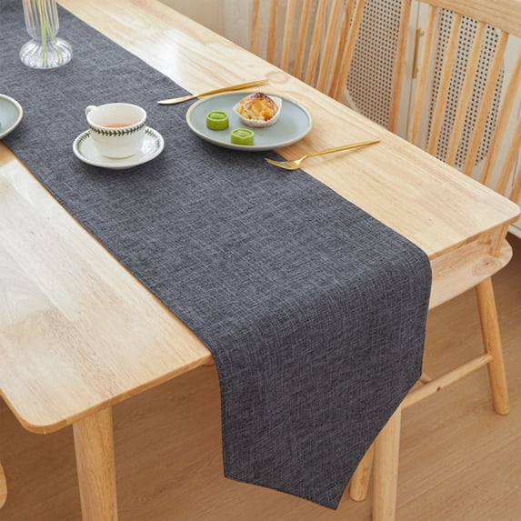 Nkmbld Linen Long Table Runner, Vintage Rustic Solid Decorative Runner Table Cloth for Home Living Room Bedroom Dinner Room Art Decor Holiday