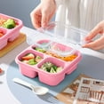 thumbnail image 1 of Nkmbld Lunch Box Containers, Multi-Compartment Bento Box Snack Containers with 3 Compartments, Leak-Proof Lunchbox for Dining Out, Work, Picnic, Pink, 1 of 8