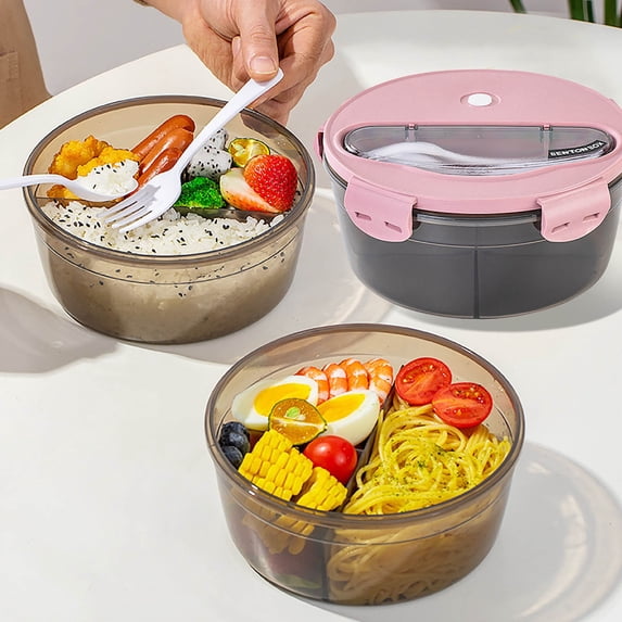 Nkmbld Lunch Box for Men, Multi-Compartment Meal Prep Containers Reusable Lunch Food Storage Containers with Lids, Stackable Snack Boxes for Work, Pink