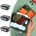 thumbnail image 1 of Nkmbld Lunch Box for Men, Heat Resistance Divided Bento Box Plastic Food Storage Containers for Work and Picnic, BPA-Free, Dishwasher Safe, Pink, 1 of 8