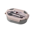 thumbnail image 1 of Nkmbld Lunch Box for Men, Large Capacity Double Layer Compartment Lunch Box, Reusable Lunch Food Containers for Work and Travel, BPA-Free, Gray, 1 of 8