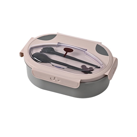 Nkmbld Lunch Box for Men, Large Capacity Double Layer Compartment Lunch Box, Reusable Lunch Food Containers for Work and Travel, BPA-Free, Gray