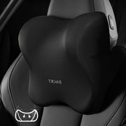 Nkmbld Memory Foam Pillows Foam Car Neck Pillow Protective Lumbar Back Support Breathable Car Headrest Cushion Relieve Stress Car Seat Pillow, Queen Size, Black