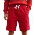 thumbnail image 1 of Nkmbld Men's Casual Cargo Shorts Classic Stretch Waist Drawstring Outdoor Work Shorts Jogger Shorts with Pockets, 1 of 9