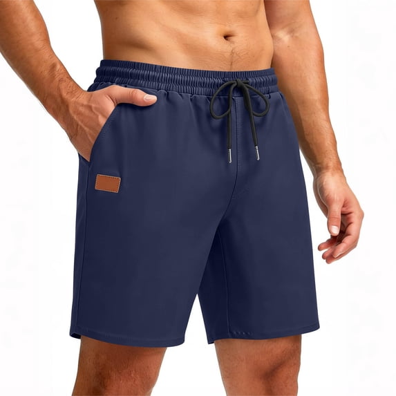 Nkmbld Mens Cargo Shorts Linen Relaxed Drawstring Shorts with Elastic Waistband Summer Casual Work Shorts