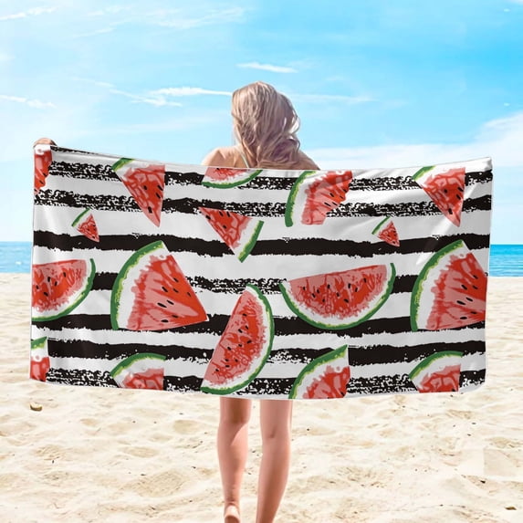 Nkmbld Microfiber Beach Towel, Super Absorbent Large Beach Blanket Sand Free Quick Dry Double Sided Velour Cooling Towels for Swimming Pool Camping