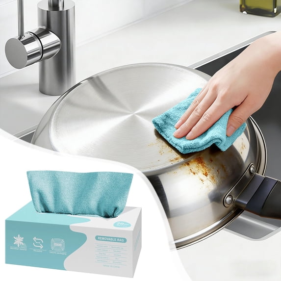 Nkmbld Microfiber Kitchen Dish Towel Set, Reusable Microfiber Cleaning Cloth Rags in A Box 20 Count, Multi-Purpose Cleaning Towels for Kitchen