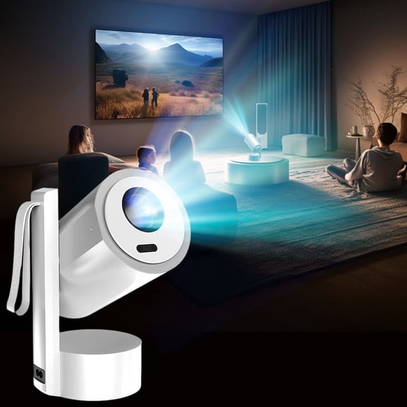 Nkmbld Mini Portable Projector with 4K Support, High-Definition Mini Video Projector Compatible with HDMI/USB/iOS/Android/Windows for Home Entertainment