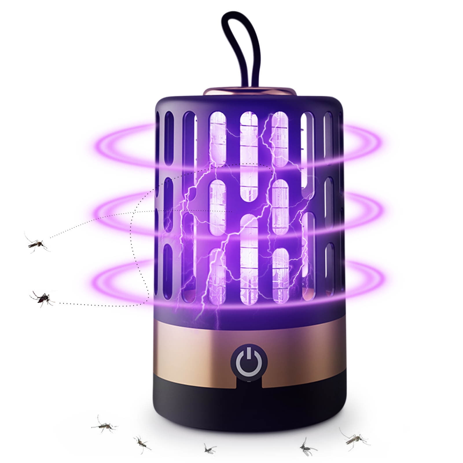 Nkmbld New Portable Mosquito Killer Rechargeable Insect Repellent Fly Trap Outdoor Anti Mosquito Lamp LED USB Bug Zapper for Indoor and Outdoor, Black