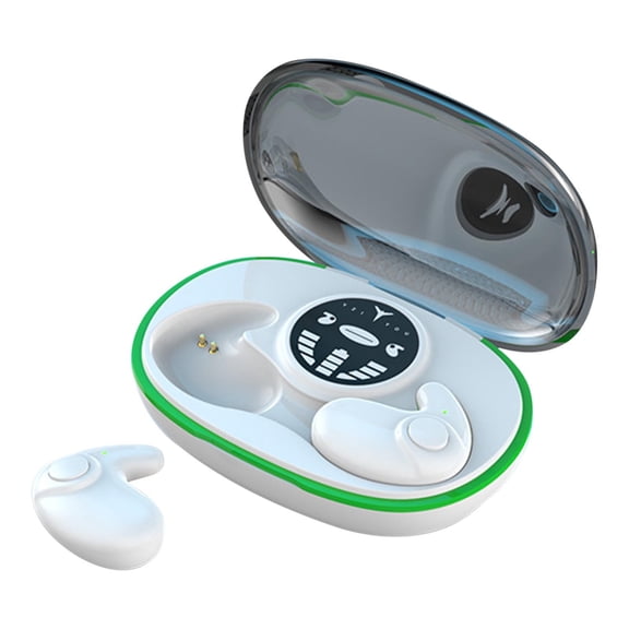 Nkmbld Noise Cancelling Headphones Ear Mounted Ultras Long Battery MD558-A Bluetooth Earphones for Wireless Sleep in Both Ears, White