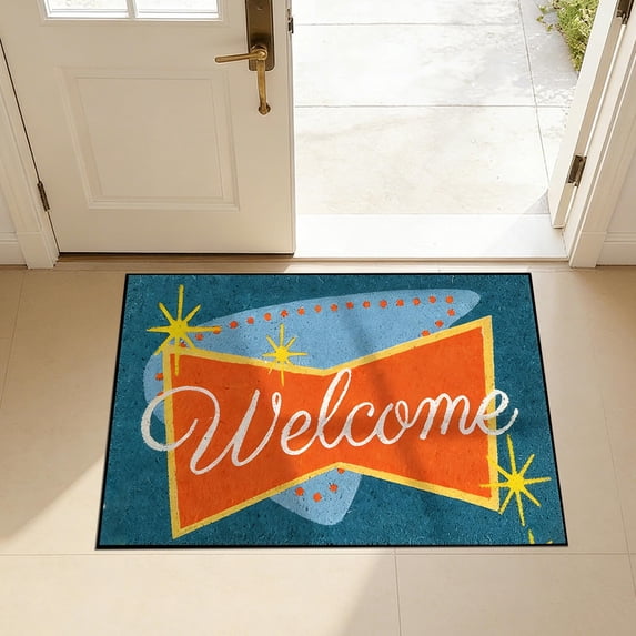 Nkmbld Non Slip Door Mat, Dirt Resistant and Absorbent Welcome Mat with Rubber Backing, Soft Washable Bath Mat for Entryway Kitchen Front Porch Decor