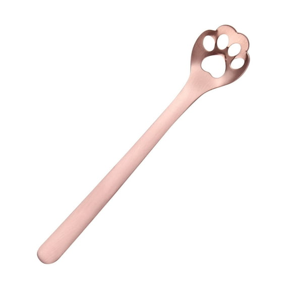 Nkmbld Noodle Scooper Cute 304 Stainless Steel Coffee Spoon Stirring Tea Spoon Mug Spoon Claw Dog Claw Cup Hollowed Out, Using for Home, Kitchen or Restaurant, Pink