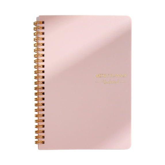 Nkmbld Notebooks for Work Weekly Planner with Lines for Diary Notes and Daily Planning Solid Hardcover Self Filling Schedule A5 Coil Notebook, Pink