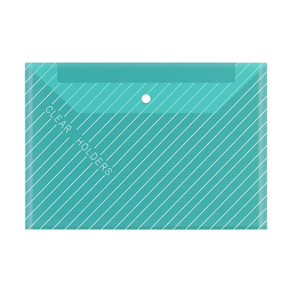 Nkmbld Office File Folders Thickened A4 Transparent Document Bag Waterproof Buckle Bag Label Plastic Archive Bag Data Bag for Office Business Home, Green