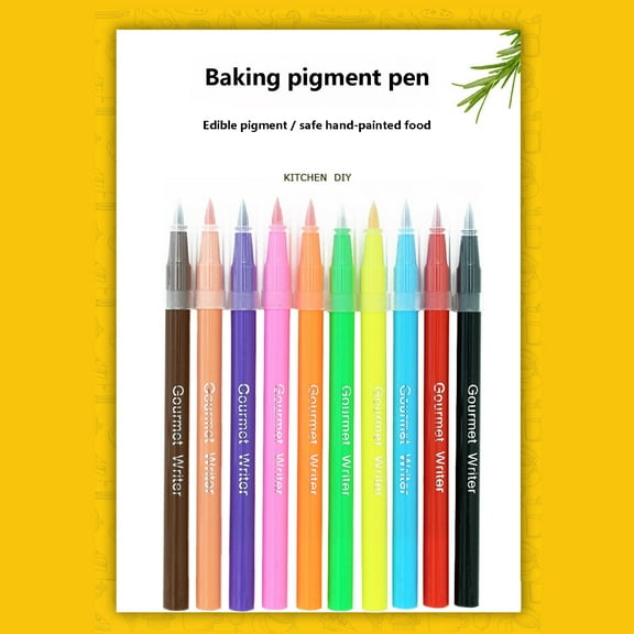 Nkmbld Office Pens Baking Cake Painting Hook Pigment DIY Hand Drawn Macarone Writing Pigment Pen 10 Colors, 5ml