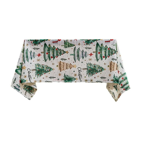 Nkmbld Outdoor Christmas Tablecloth Green Christmas Tree Tablecloth Suitable for Winter Holiday Party Christmas Home Decoration, Multicolor
