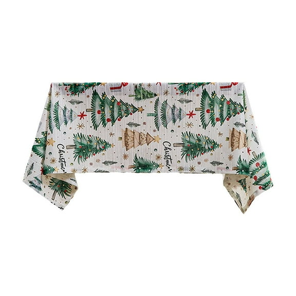 Nkmbld Outdoor Christmas Tablecloth Green Christmas Tree Tablecloth Suitable for Winter Holiday Party Christmas Home Decoration, Multicolor