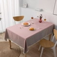 thumbnail image 1 of Nkmbld Outdoor Cotton Linen Table Cloth Fabric Wrinkle Washable Table Cover for Kitchen Dinning Tabletop Decor, Pink, 1 of 8