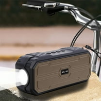 Nkmbld Outdoor Stereo Speakers Portable Outdoor Solar Bluetooth Speaker with Multifunctional Outdoor Flashlight Stereo Sound with Home Wireless Speaker, Brown