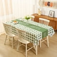 thumbnail image 1 of Nkmbld Outdoor Warm Tablecloth Washless Plaid Table Mat for Kitchen Outside Party Camping, Green, 1 of 6