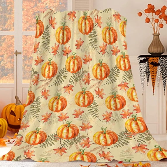 Nkmbld Oversize Thanksgiving Throw Blanket, Microfiber Decorative Blanket for Chair Sofa Bed Camping, Fall Harvest Gifts for Women