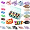 thumbnail image 1 of Nkmbld Pencil Box Large Capacity Clear Pencil Case with Snap-tight Lid Stackable Design and Stylish Office Supplies, 1 of 5