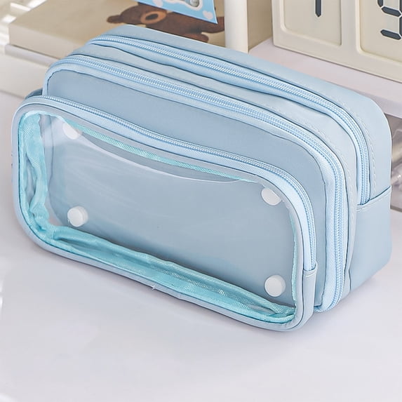 Nkmbld Pencil Case, Large Capacity Pencil Pouch with Zipper, Multiple Pockets, Portable Canvas Pencil Box Stationery Organizer for Office Supplies