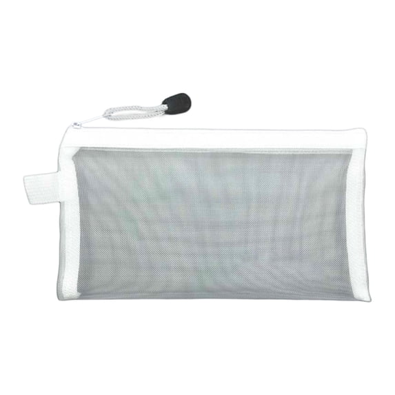 Nkmbld Pencil Case Transparent Mesh Pencil Bag with Handle and Zipper, Multi-Functional Clear Pencil Pouch, Travel Makeup Bag and Small Toiletry Bag for Purse