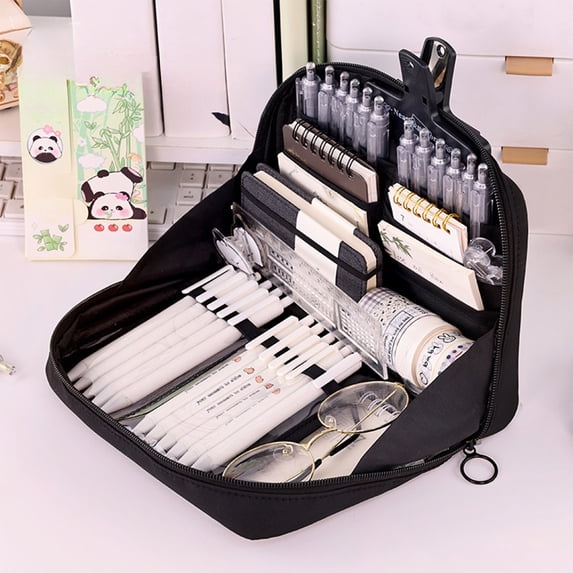 Nkmbld Pencil Pouch Large Capacity Pencil Case with Zipper, Multiple Pockets, Portable Pencil Case Pouch Organizer, Multi-Layer Aesthetics Makeup Bag
