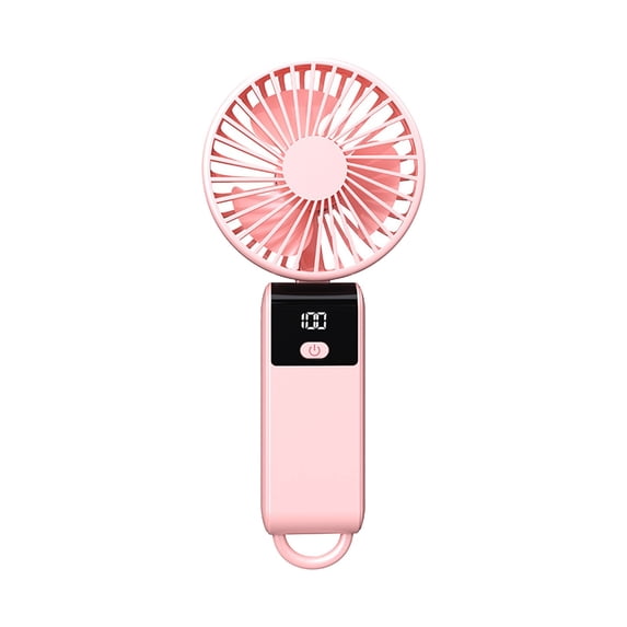 Nkmbld Personal Mini Fan, Folding Desktop Fan Usb Charging Portable Handheld Fan with LED Digital Display Hanging Necks Fan for Outdoor Activities