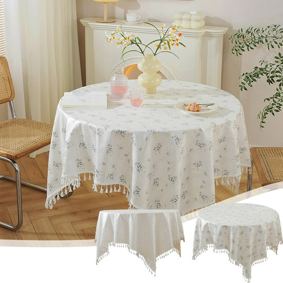 Nkmbld Picnic Table Cloth Floral Lace Rectangle Table Linen Villatic Round Table Waterproof Tablecloth, Multicolor