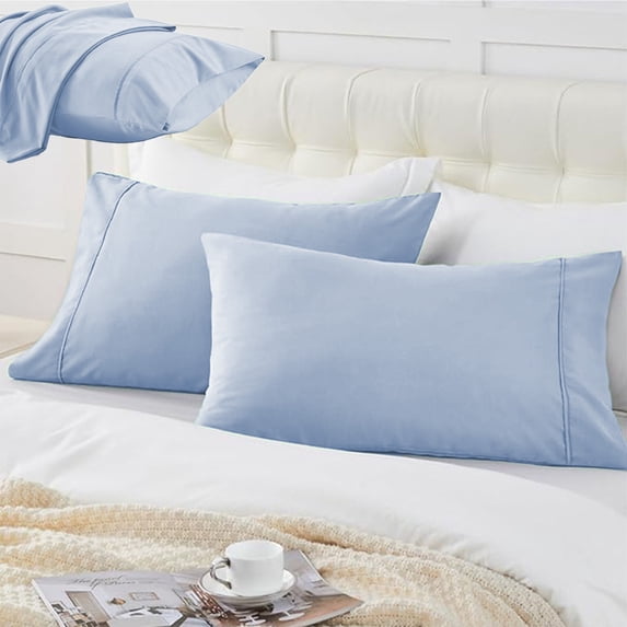 Nkmbld Pillow Cases Standard Size, Double Brushed Microfiber Pillowcases, Super Soft Cooling Pillow Case Covers with Envelope Closure, Machine Washable